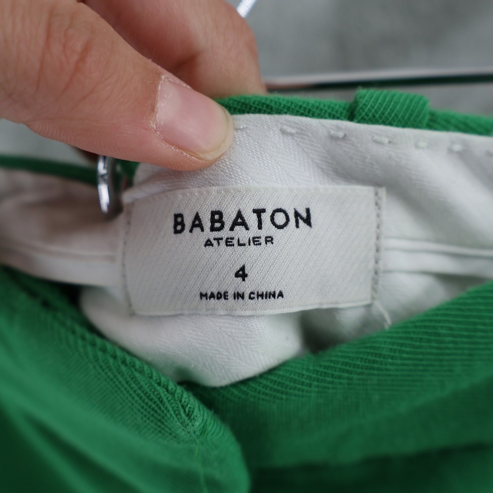 Babaton Atelier Trousers Womens 4 Green Straight Leg High Rise Tailored Pants - Picture 2 of 15
